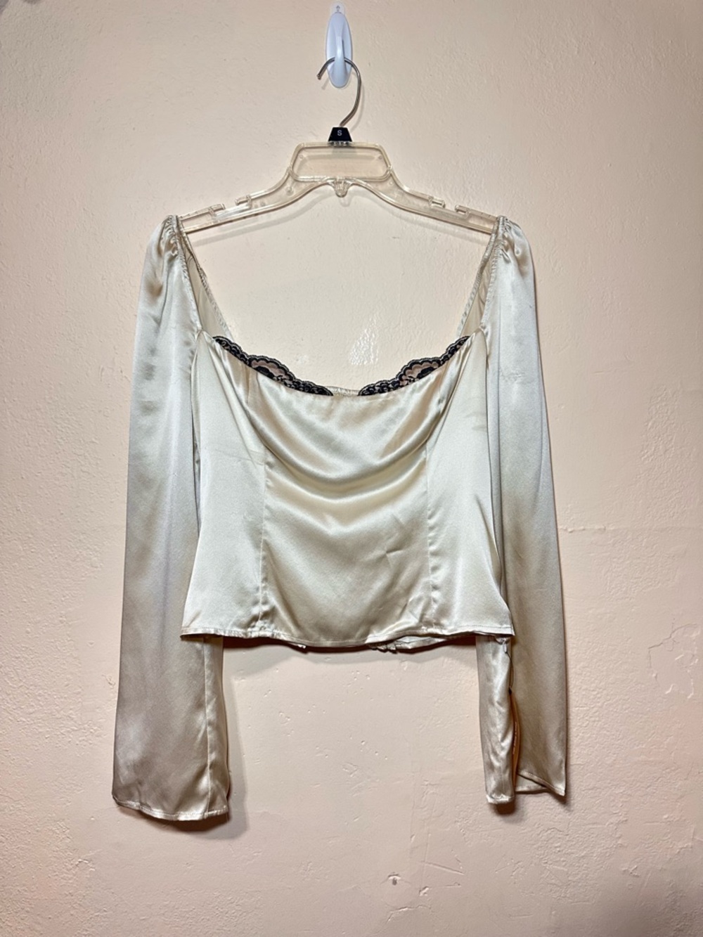 Reformation Rita Silk Top in Almond